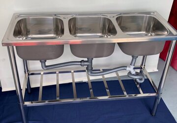 未使用ステンレス製3槽シンク　DIY-11545　1台限定 イメージ1