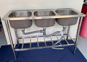 未使用ステンレス製3槽シンク　DIY-11545　1台限定 イメージ4