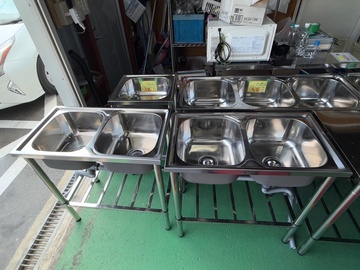 未使用ステンレス製２槽シンク　DIY-7840N イメージ2