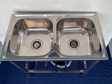未使用ステンレス製2槽シンク DIY-7840N イメージ3