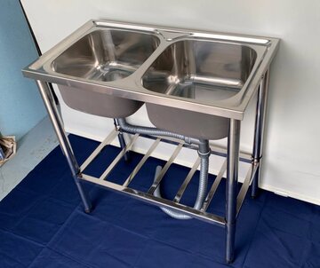 未使用ステンレス製2槽シンク DIY-7840N イメージ4