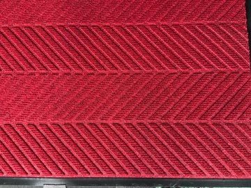 未使用玄関フロア用マット　90cm＊60cm　赤色　黒色 イメージ4